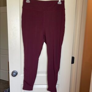 Burgundy High-Waisted Leggings